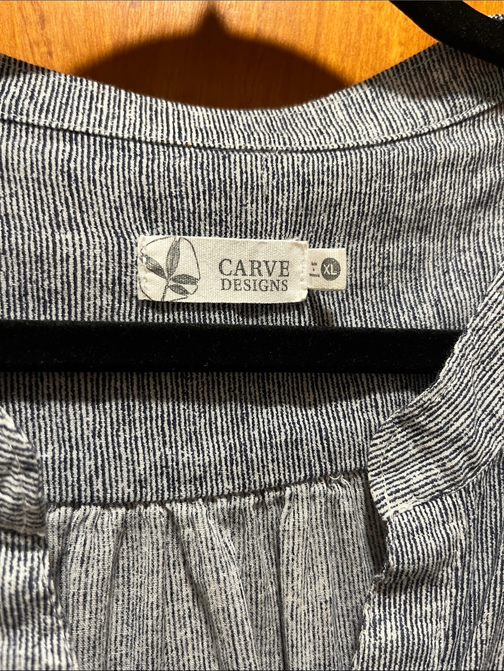 Carve Designs Blue striped Henley Tunic Top - Picture 2 of 3